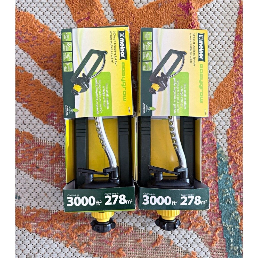 Melnor EasyGrow 2261 Oscillating Sprinkler 3000 sq ft Adjustable Width 2pk